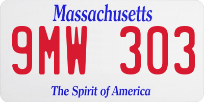 MA license plate 9MW303