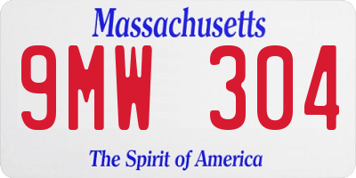 MA license plate 9MW304