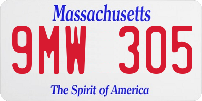 MA license plate 9MW305