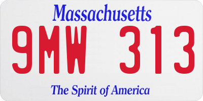 MA license plate 9MW313