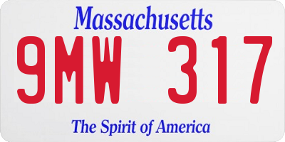 MA license plate 9MW317