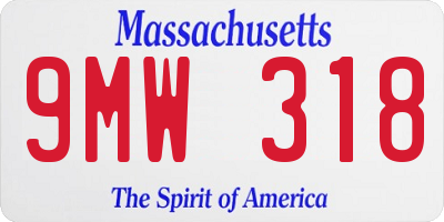 MA license plate 9MW318
