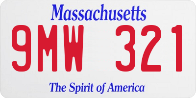 MA license plate 9MW321