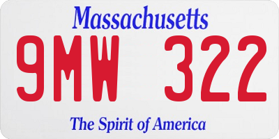 MA license plate 9MW322