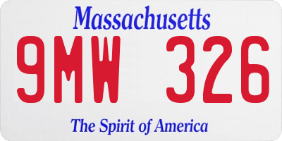 MA license plate 9MW326