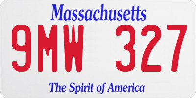 MA license plate 9MW327