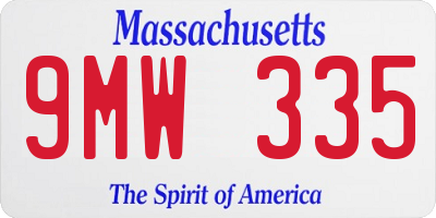 MA license plate 9MW335