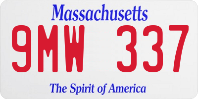 MA license plate 9MW337