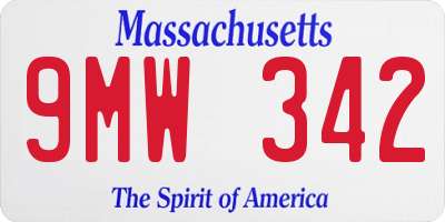 MA license plate 9MW342