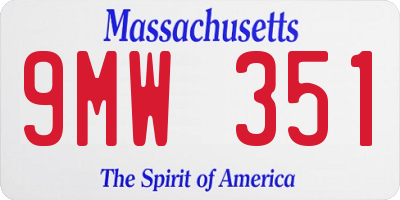 MA license plate 9MW351