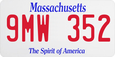 MA license plate 9MW352