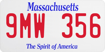 MA license plate 9MW356
