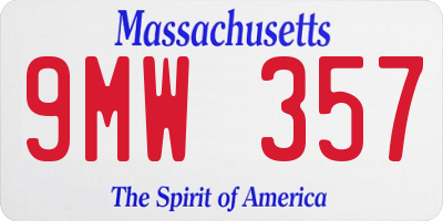 MA license plate 9MW357