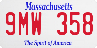 MA license plate 9MW358