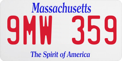 MA license plate 9MW359
