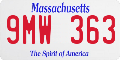 MA license plate 9MW363