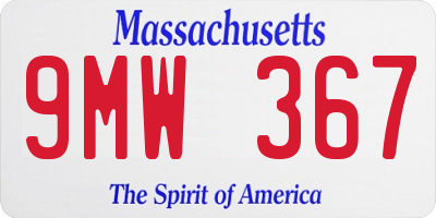 MA license plate 9MW367