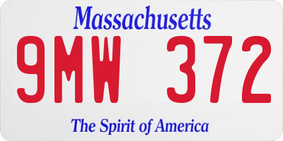 MA license plate 9MW372