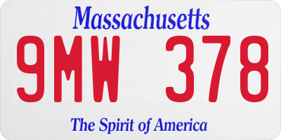 MA license plate 9MW378