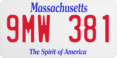 MA license plate 9MW381