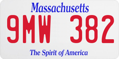 MA license plate 9MW382