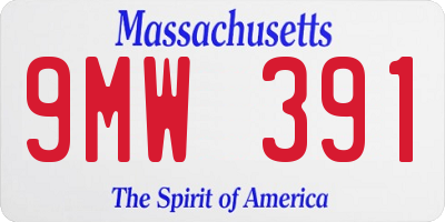 MA license plate 9MW391