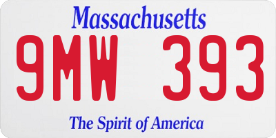 MA license plate 9MW393