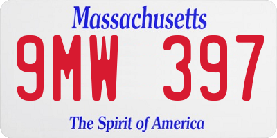 MA license plate 9MW397