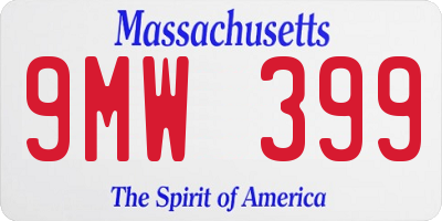 MA license plate 9MW399