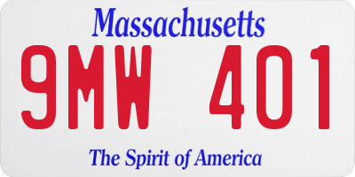 MA license plate 9MW401