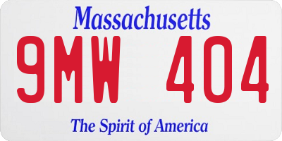 MA license plate 9MW404