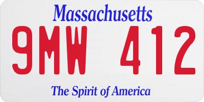 MA license plate 9MW412