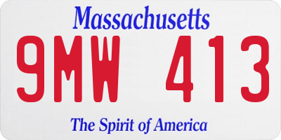 MA license plate 9MW413