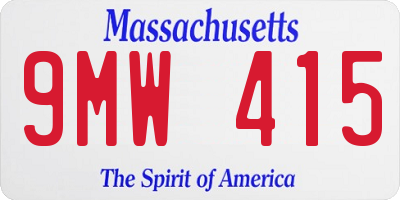 MA license plate 9MW415