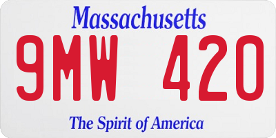 MA license plate 9MW420