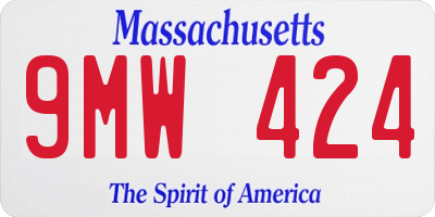 MA license plate 9MW424