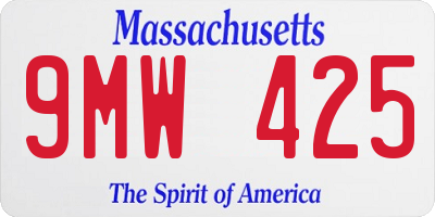 MA license plate 9MW425