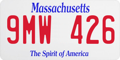 MA license plate 9MW426