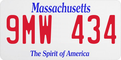 MA license plate 9MW434