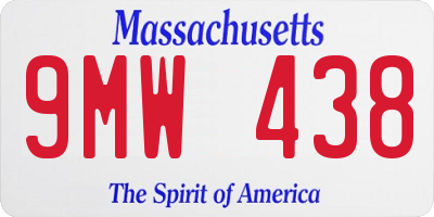 MA license plate 9MW438