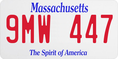 MA license plate 9MW447