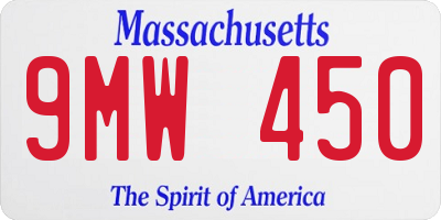 MA license plate 9MW450