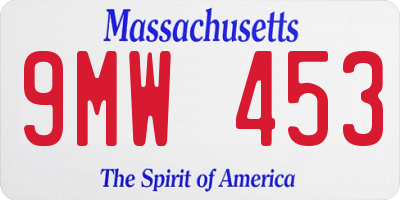 MA license plate 9MW453