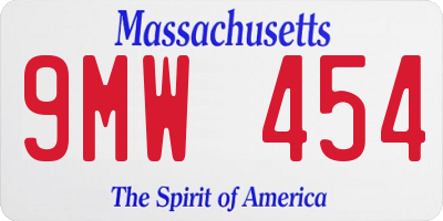 MA license plate 9MW454