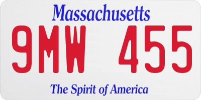 MA license plate 9MW455