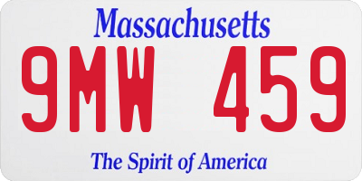 MA license plate 9MW459