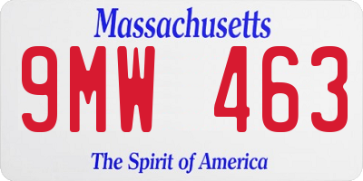 MA license plate 9MW463