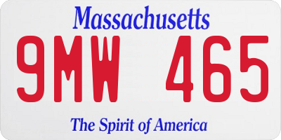 MA license plate 9MW465