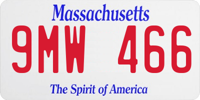 MA license plate 9MW466