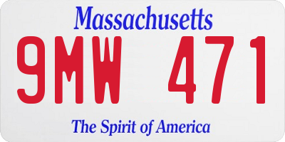 MA license plate 9MW471